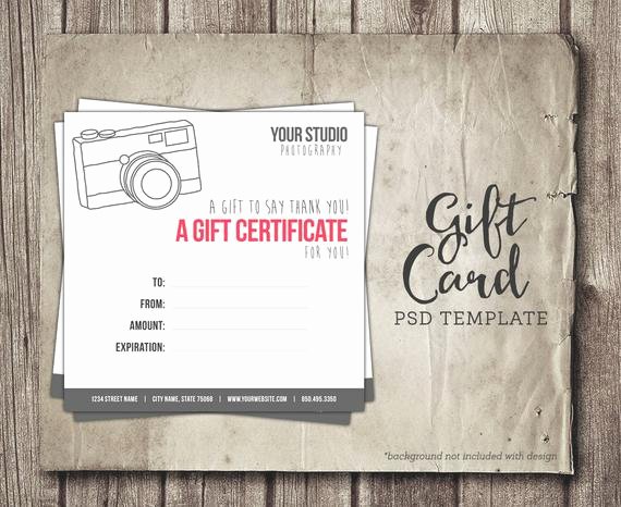 Gift Certificate for Photography Session Inspirational Gift Card Template Digital Gift Certificate Shop