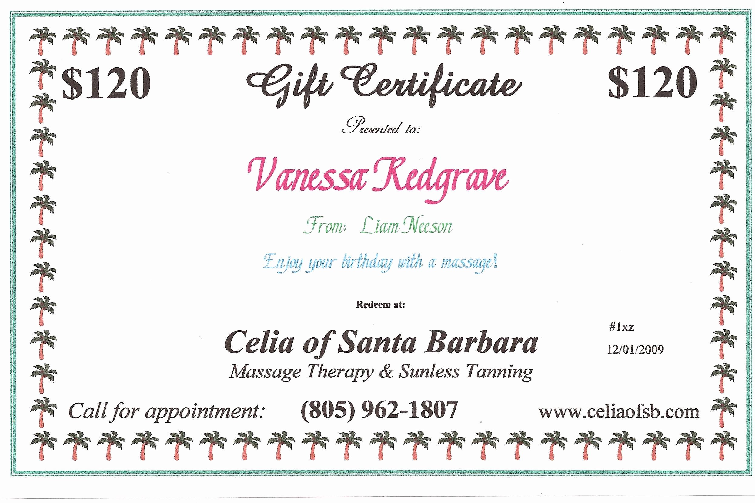 Gift Certificate Wording Examples New Sample A Gift Certificate