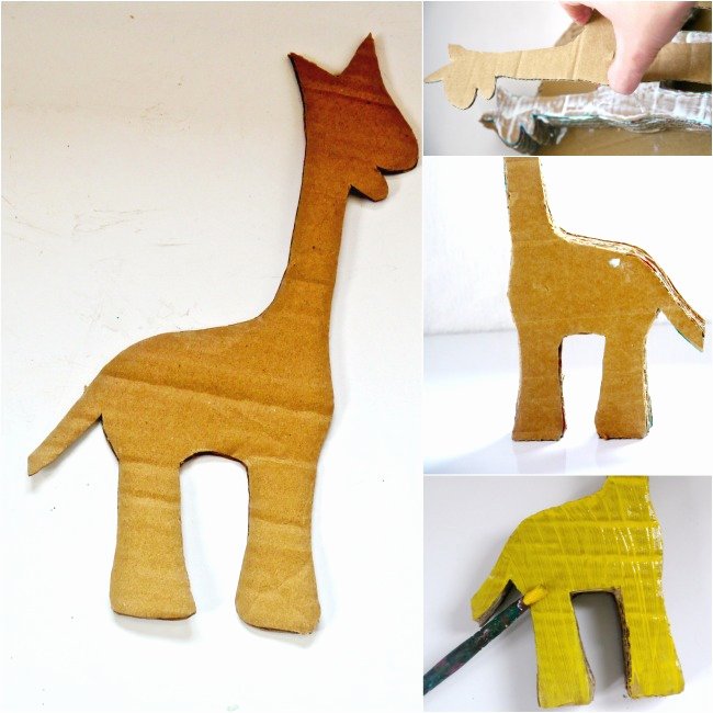 Giraffe Cut Out Template Fresh Diy Cardboard Giraffe toy