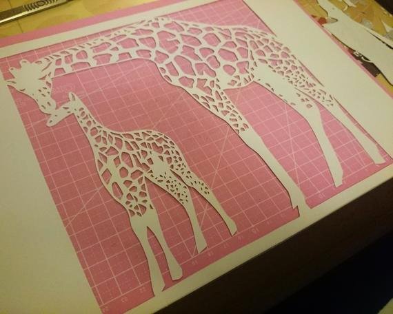 Giraffe Cut Out Template Unique Mother S Love Giraffe Paper Cut Template