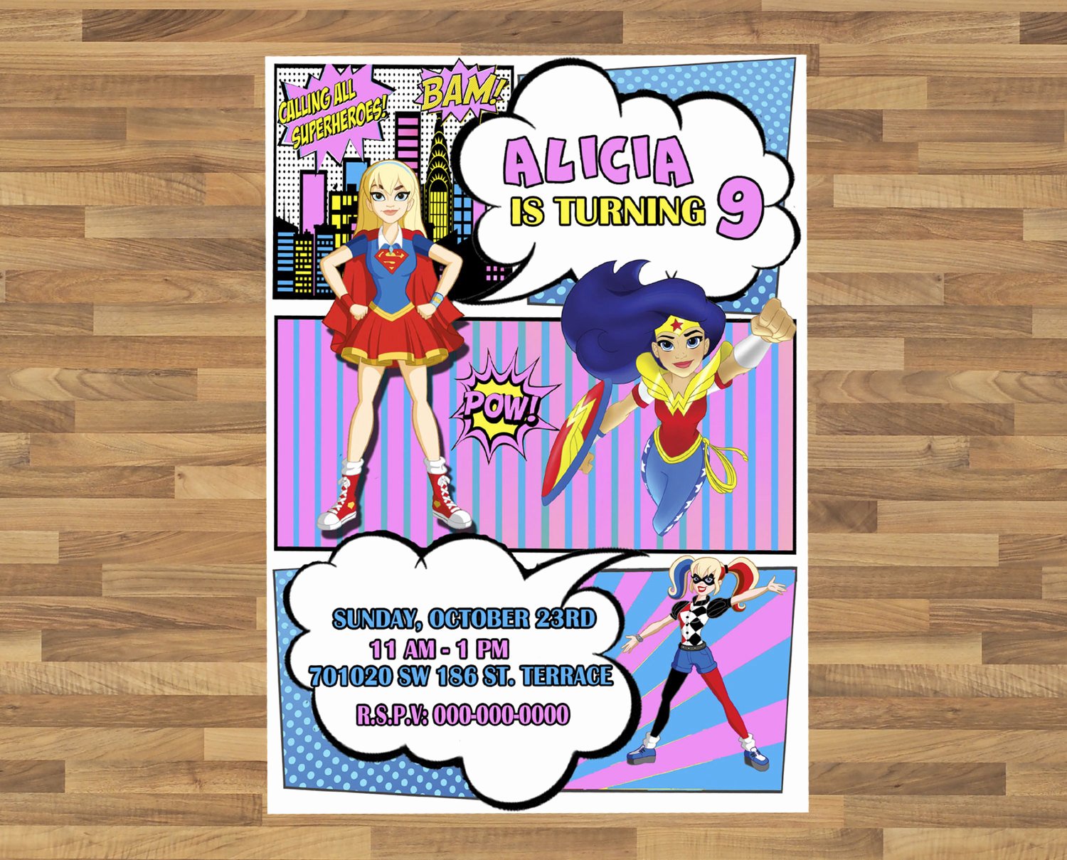 Girl Superhero Birthday Invitations Luxury Dc Super Hero Girls Birthday Party Invitation Digital