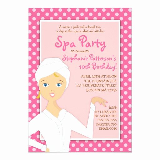 Girls Spa Party Invitations Awesome Fun Spa Girl Birthday Spa Party Invitation Pink