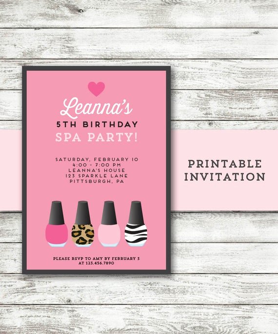 Girls Spa Party Invitations Awesome Girls Spa Party Invitation Salon Party Invitation