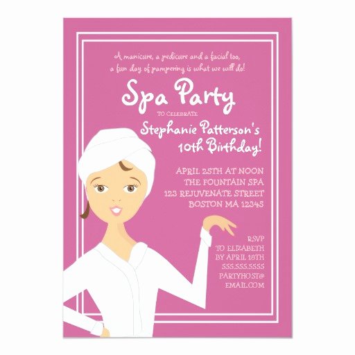 Girls Spa Party Invitations Best Of Fun Spa Girl Birthday Spa Party Invitation Berry