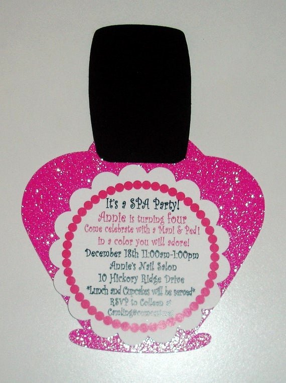 Girls Spa Party Invitations Lovely Items Similar to 24 Spa Nail Polish Invitations for Girls Birthday Party for Manicure Pedicure