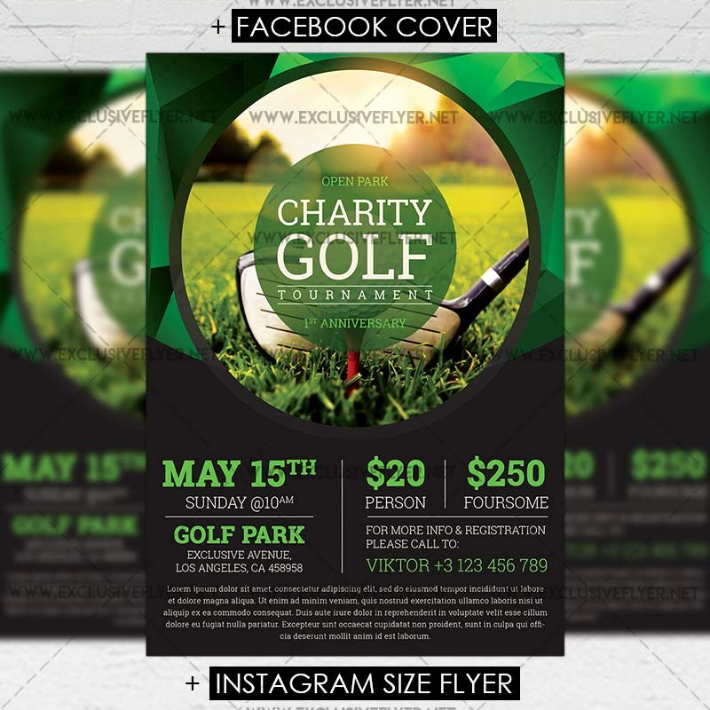 golf tournament premium a5 flyer template