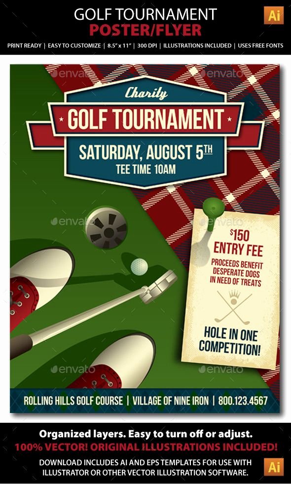 Golf tournament Flyers Template Elegant Golf tournament event Poster or Flyer Sports events