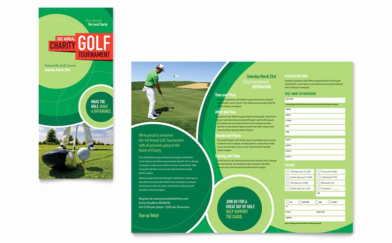 Golf tournament Flyers Template Luxury Golf tournament Tri Fold Brochure Template Word &amp; Publisher