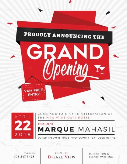 Grand Opening Invitation Template Fresh Grand Opening Flyer Template
