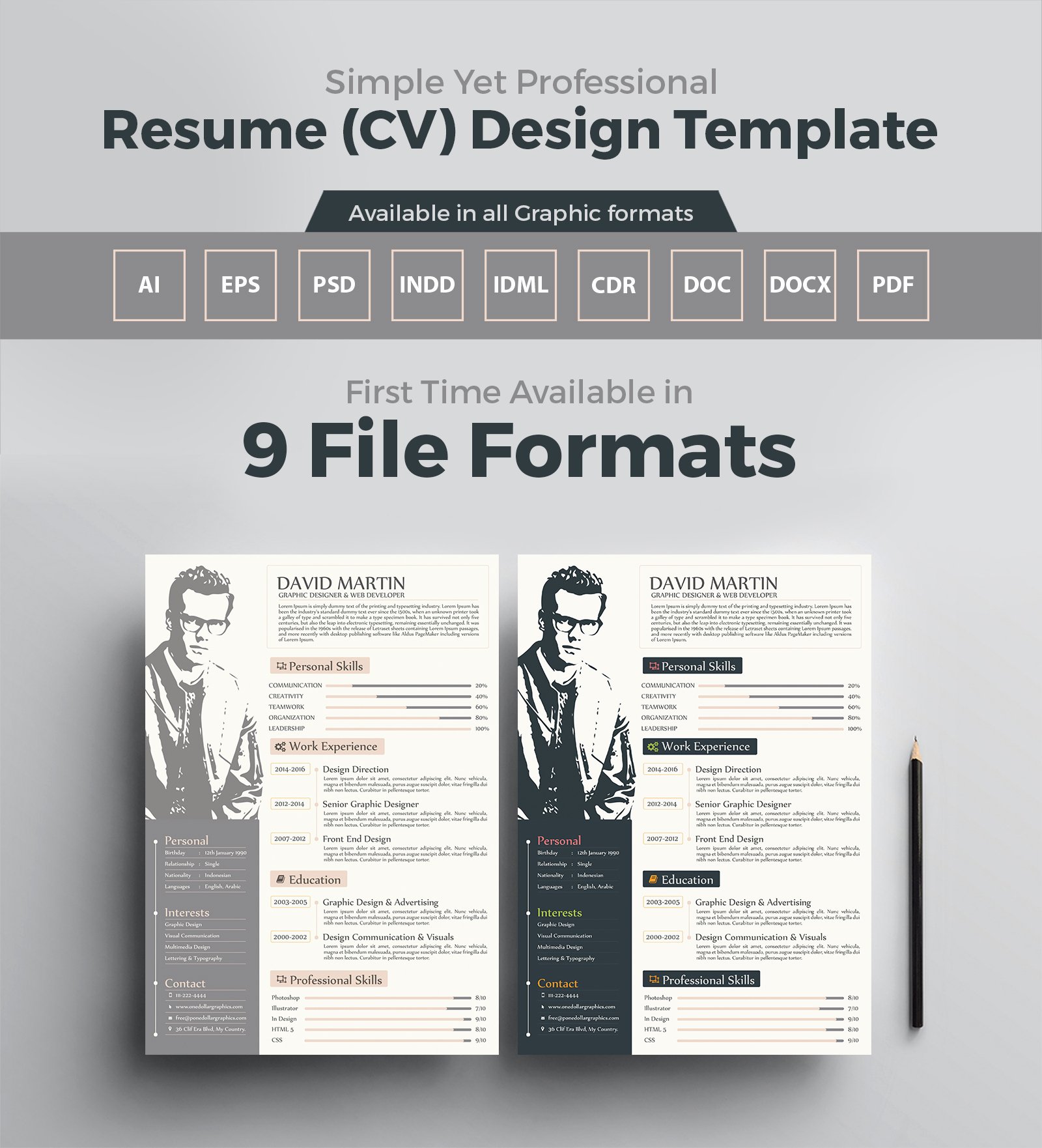 Graphic Designer Resume Pdf Best Of Simple yet Professional Resume Cv Design Templates In Ai Eps Psd Pdf Cdr Doc Docx Indd