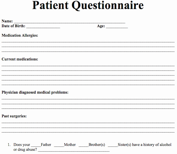 Group therapy Note Template Unique Patient Questionnaire Free Counseling Note Templates