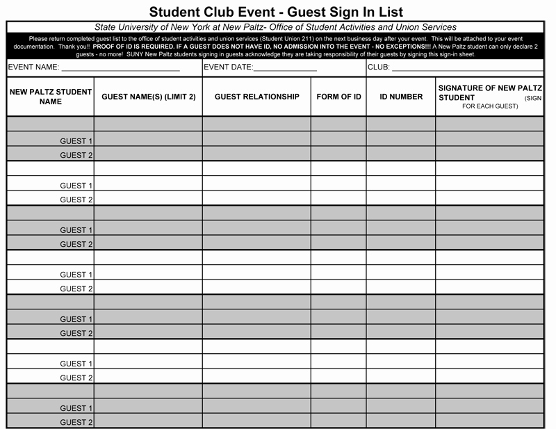 Guest Sign In Sheet Best Of Sign In Sheet Template