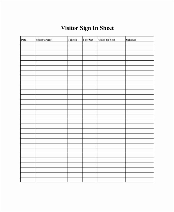 Guest Sign In Sheet Elegant Sample Sign In Sheet 13 Examples In Pdf Word
