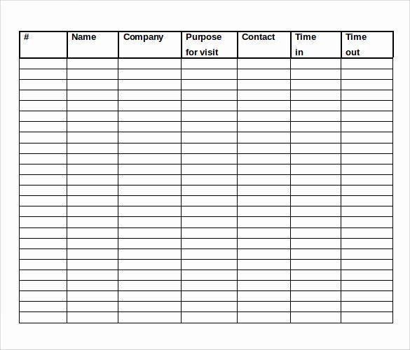 Guest Sign In Sheet Fresh Sample Visitor Sign In Sheet 11 Documents In Word Pdf