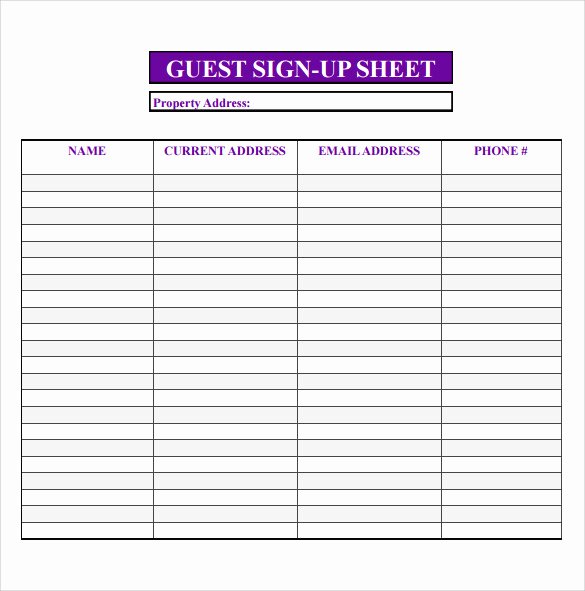 Guest Sign In Sheet Inspirational Sample Open House Sign In Sheet 14 Documents In Pdf
