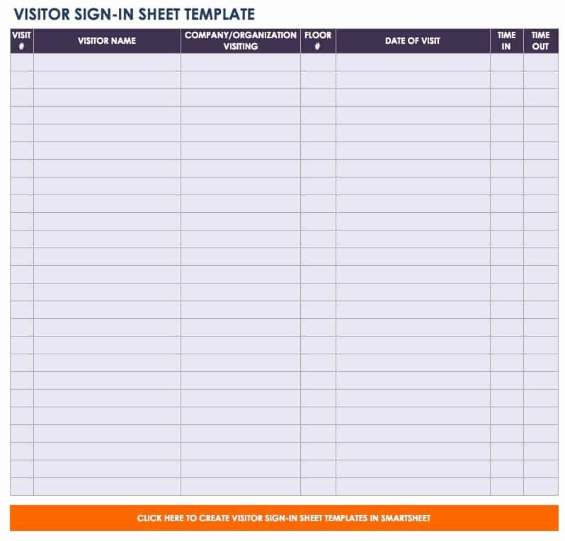 Guest Sign In Sheet Unique Free Sign In and Sign Up Sheet Templates