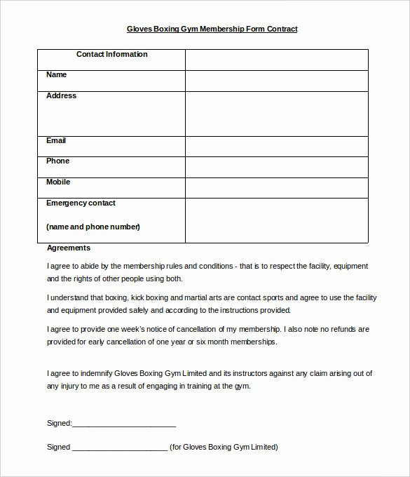Gym Membership Contract Template Elegant 15 Gym Contract Templates Word Google Docs Apple Pages