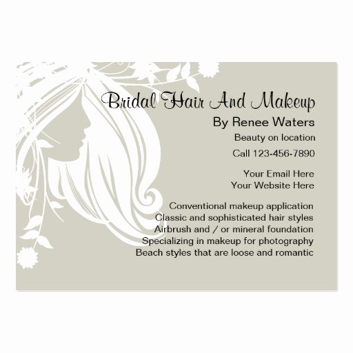 bridal hair and makeup business cards
