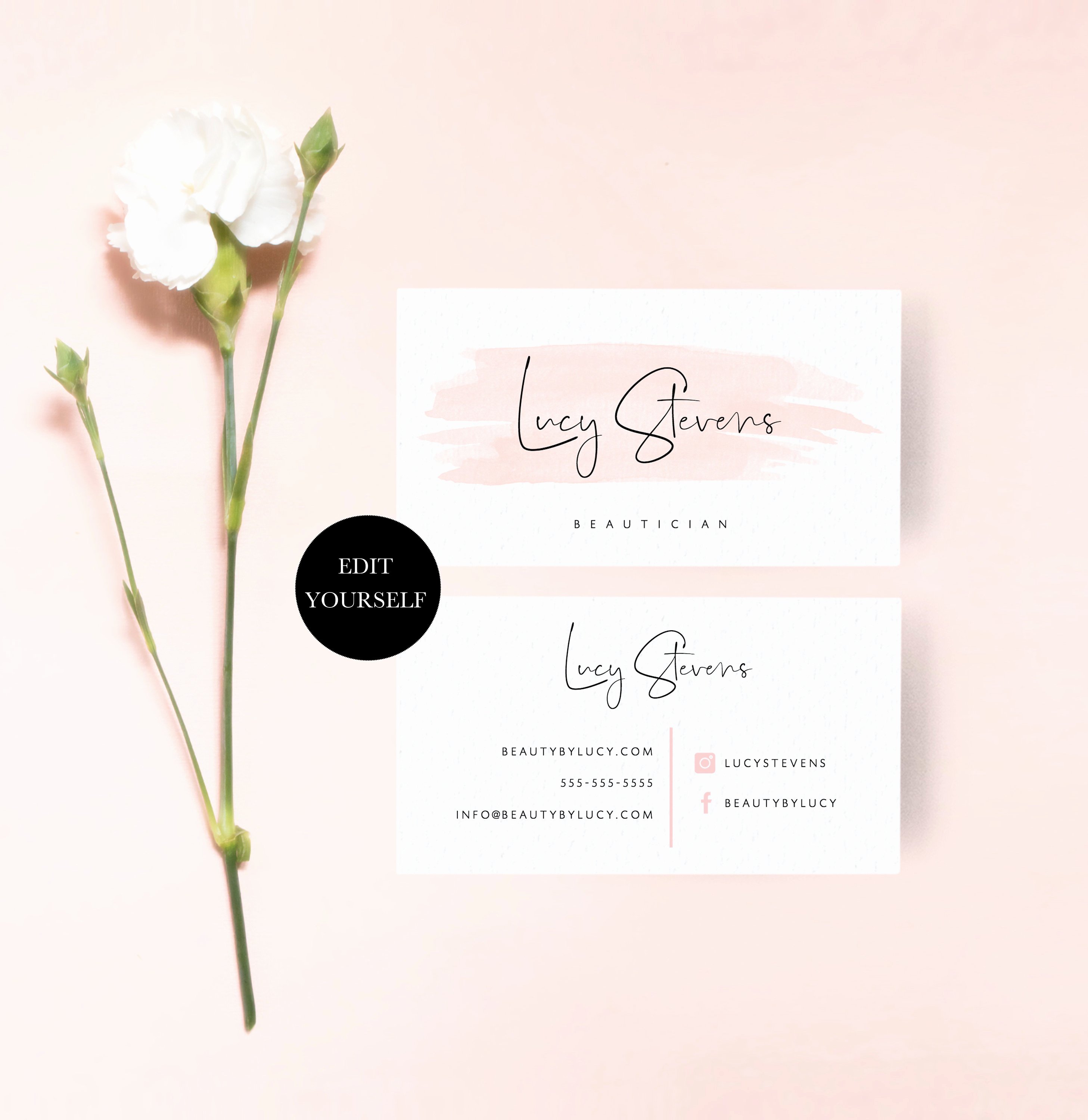 feminine business card design beauty