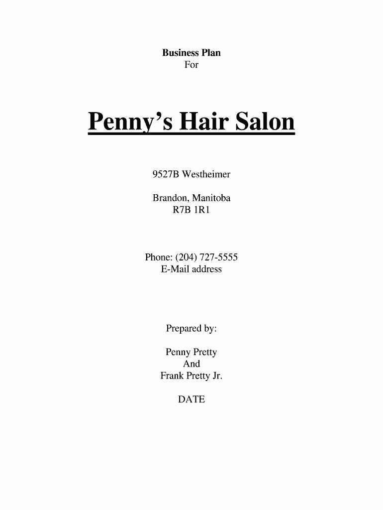 Hair Salon Business Plan Pdf Lovely Hair Salon Business Plan Pdf Fill Line Printable Fillable Blank