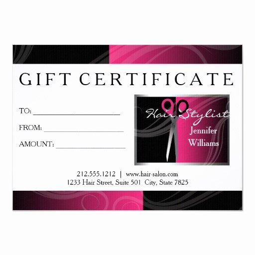 Hair Salon Gift Certificate Awesome Hair Salon T Cards