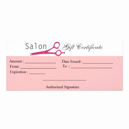 Hair Salon Gift Certificate Elegant Salon Hair Stylist Cosmetologist Gift Certificate Full Color Rack Card
