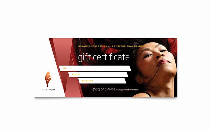 Hair Salon Gift Certificate Template Elegant Hair Stylist &amp; Salon Gift Certificate Template Word &amp; Publisher