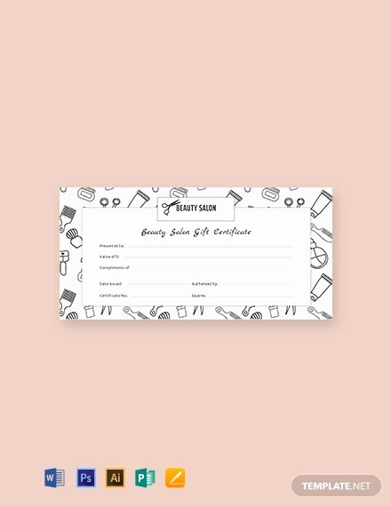Hair Salon Gift Certificate Template Inspirational Free Salon Gift Certificate Template Word Psd Indesign Apple Pages