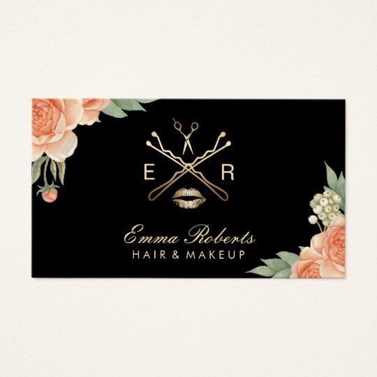 Hair Stylist Business Cards Templates Awesome Makeup Artist Hair Stylist Vintage Floral Elegant Business Card