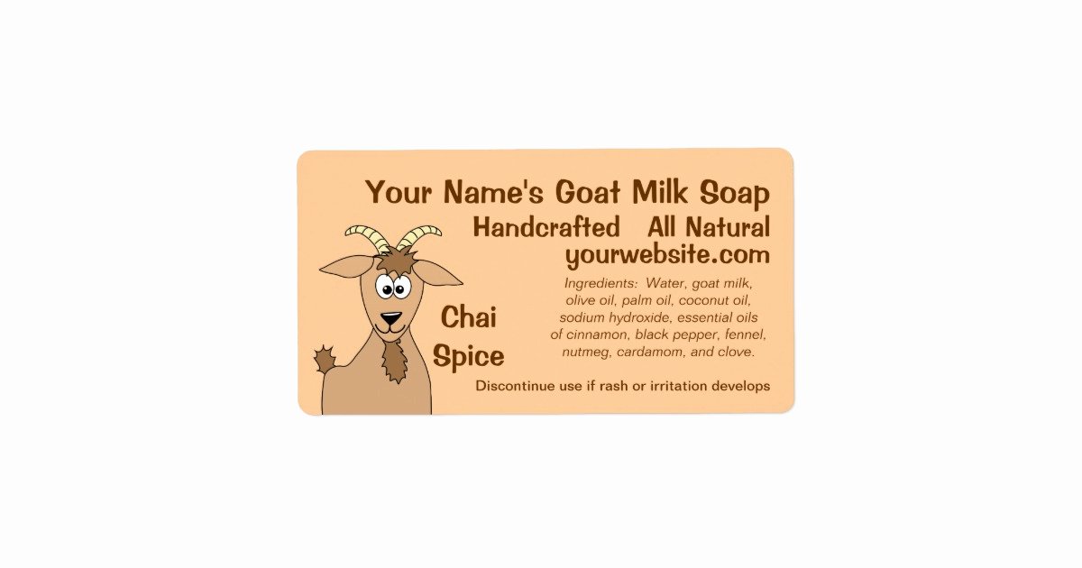 Handmade soap Label Template Best Of Homemade Goat Milk soap Labels Design Template