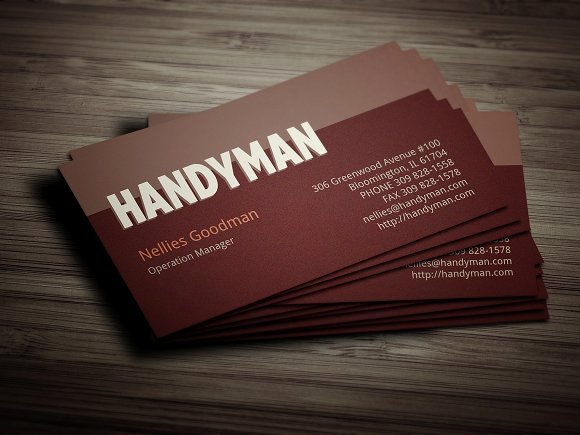 Handy Man Business Cards Lovely Handyman Business Card Templates