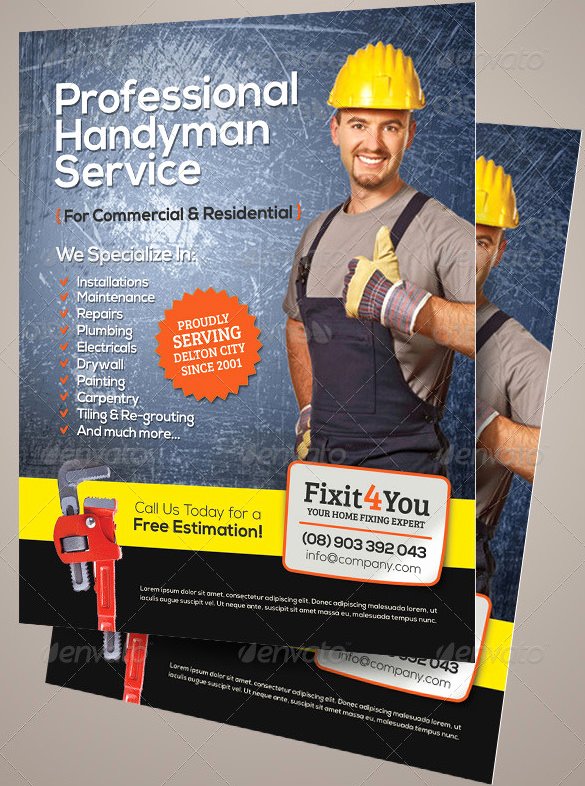 Handyman Flyer Templates Free Download Awesome 18 Best Handyman Flyer Templates &amp; Designs Word Psd