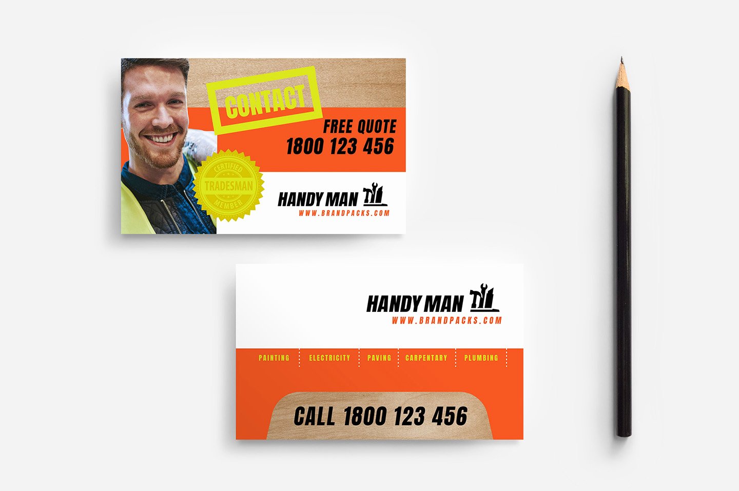 Handyman Flyer Templates Free Download Inspirational Handyman Business Card Template V2 In Psd Ai &amp; Vector Brandpacks