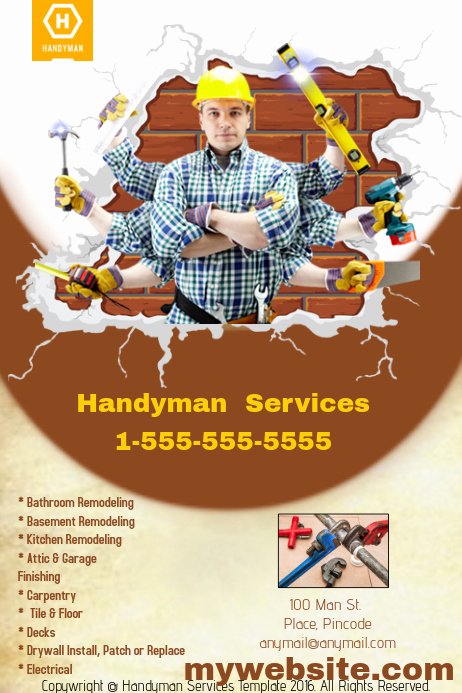 Handyman Flyer Templates Free Download Luxury Handyman Services Template