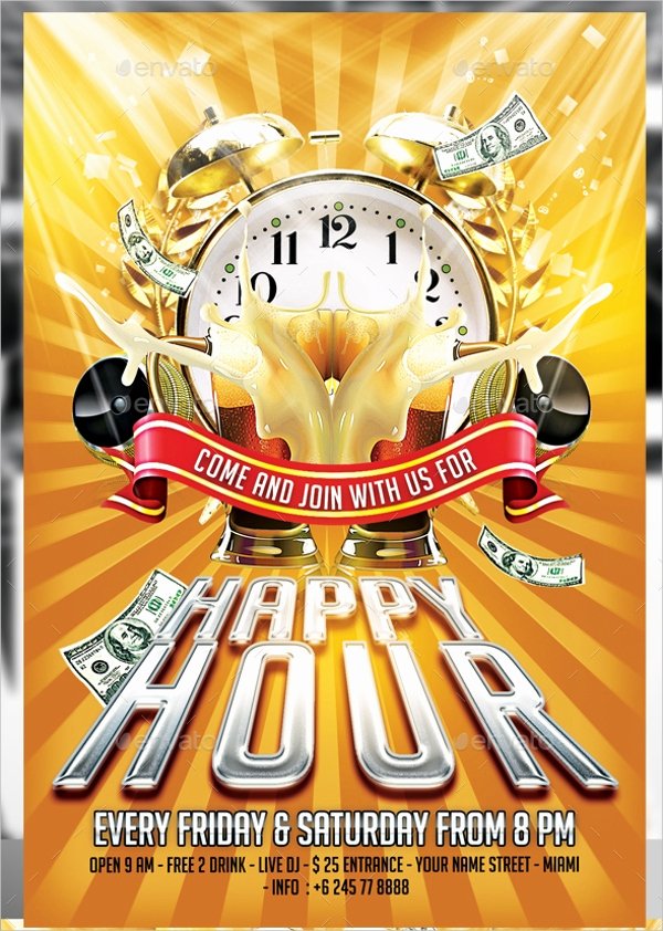 Happy Hour Flyer Template New 22 Happy Hour Flyer Templates Word Psd Ai Eps format Download