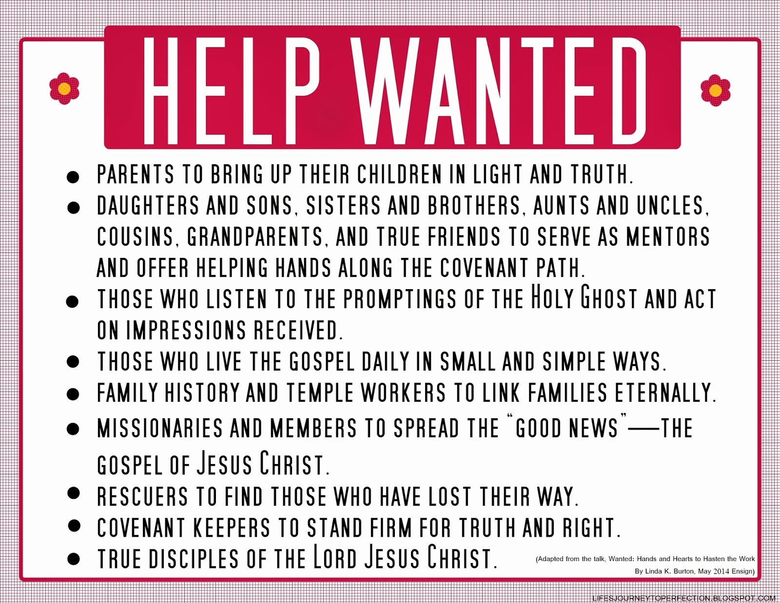 Help Wanted Flyer Templates New Life S Journey to Perfection May 2014 Visit Teaching Message Wanted Hands and Hearts to