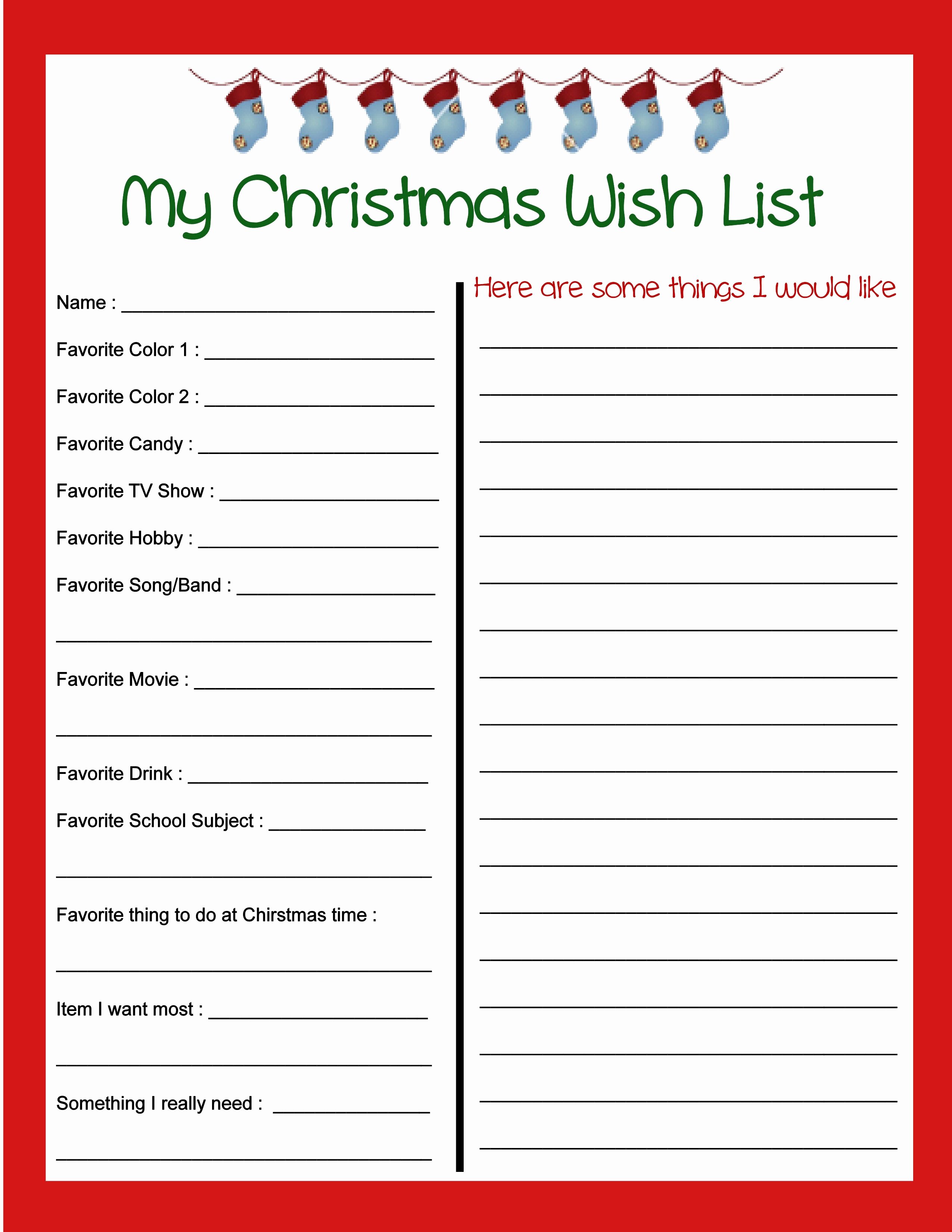 Holiday Wish List Template Awesome Pin by Becky Stout On Christmas
