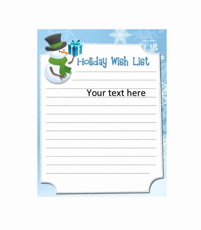 Holiday Wish List Template Inspirational 43 Printable Christmas Wish List Templates &amp; Ideas Template Archive
