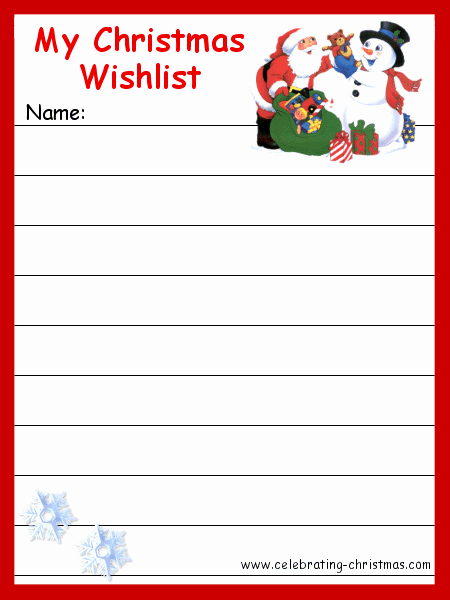 Holiday Wish List Template New Christmas List Template Printable