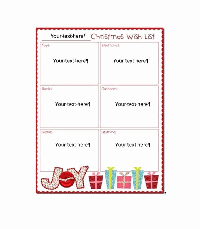 Holiday Wish List Template Unique 43 Printable Christmas Wish List Templates &amp; Ideas Template Archive
