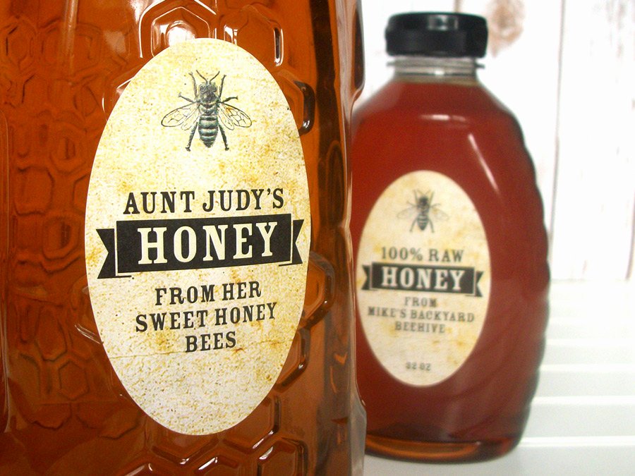 Honey Jar Labels Printable Best Of Custom Large Oval Vintage Honey Canning Jar and Bottle Labels