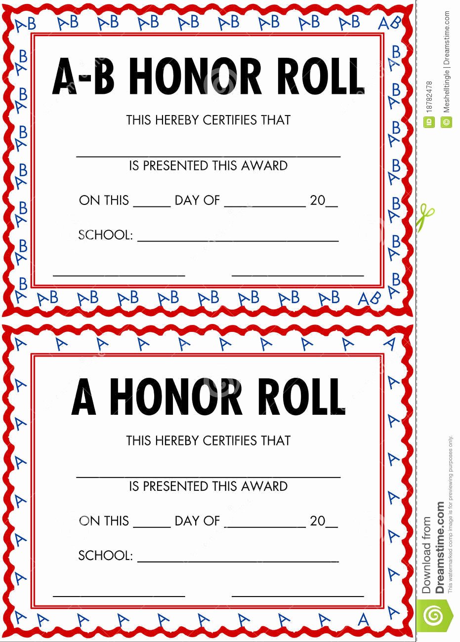 Honor Roll Certificate Templates Free Best Of Honor Roll Certificates Stock Vector Illustration Of Black