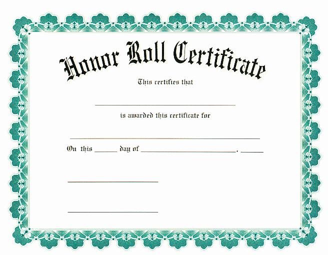 Honor Roll Certificate Templates Free Elegant Award Certificates