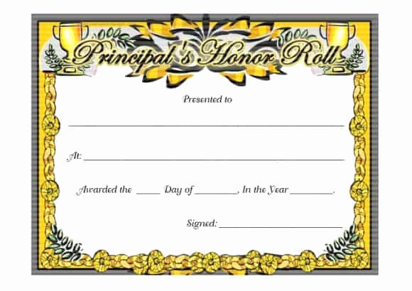 Honor Roll Certificate Templates Free Inspirational 40 Honor Roll Certificate Templates &amp; Awards Printable