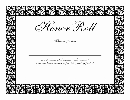Honor Roll Certificate Templates Free Inspirational Certificates &amp; Memories Free Custom Pdfs