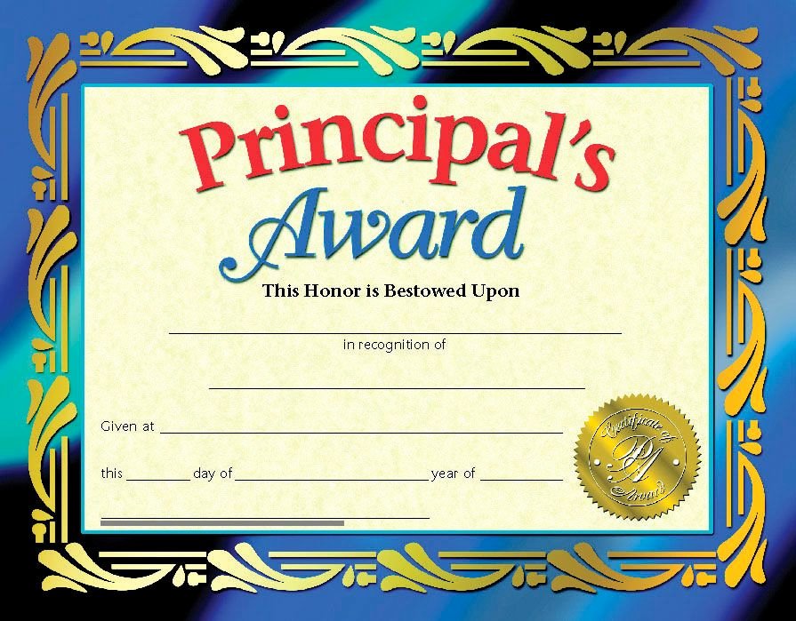 Honor Roll Certificate Templates Free Inspirational Principal S Award Certificate