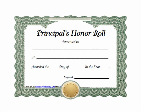 Honor Roll Certificate Templates Free Lovely 8 Printable Honor Roll Certificate Templates &amp; Samples Doc Pdf