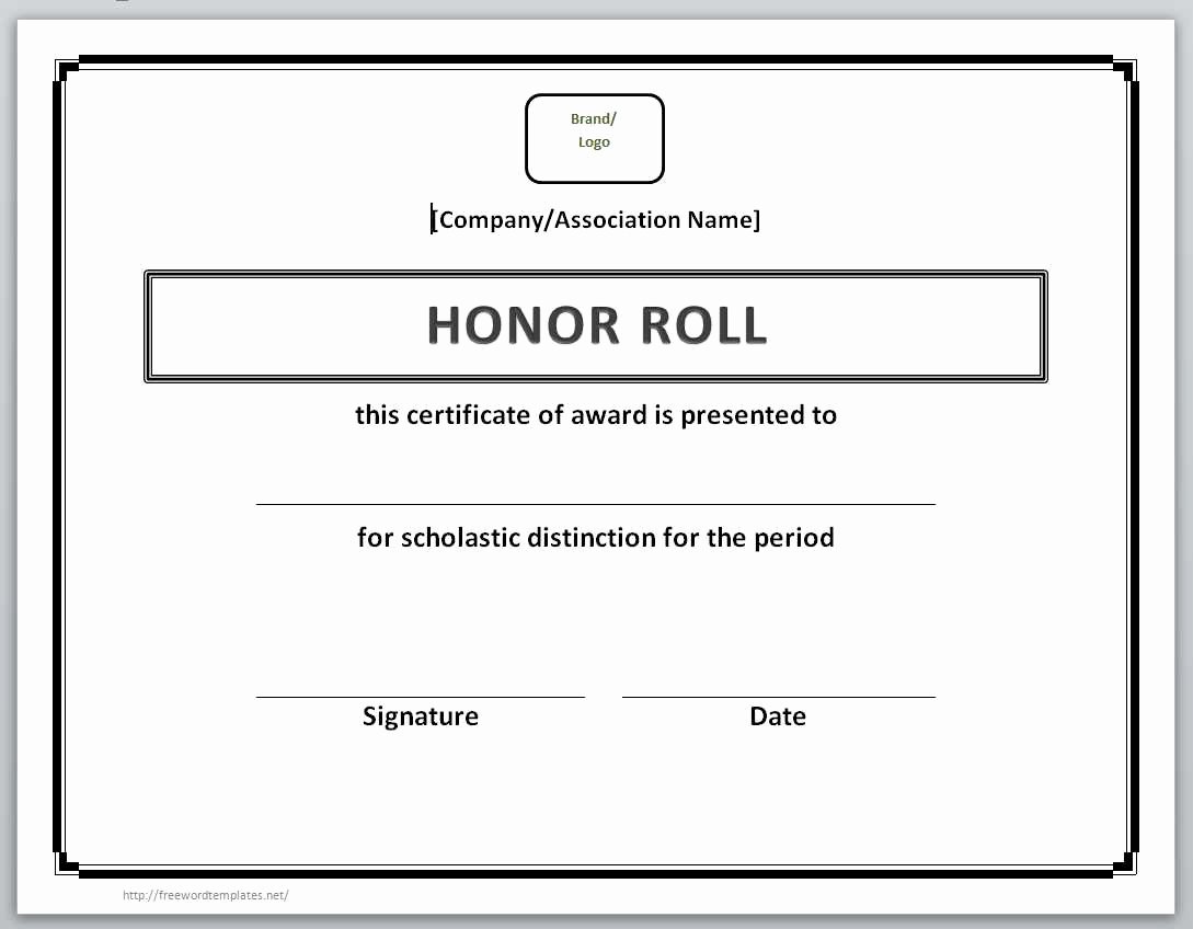 Honor Roll Certificate Templates Free Luxury 13 Free Certificate Templates for Word – Microsoft and Open Fice Templates