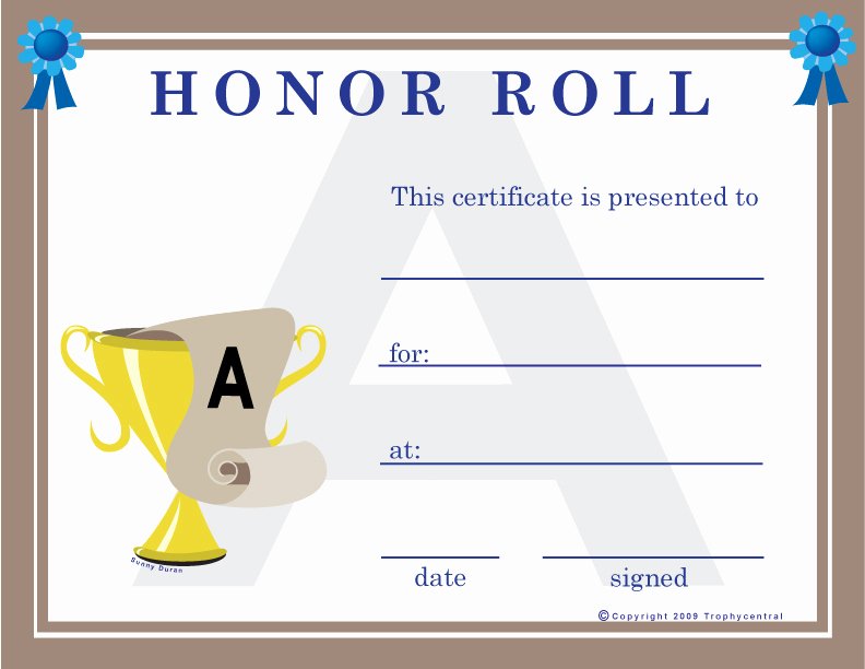 Honor Roll Certificate Templates Free Luxury Certificate Template Category Page 29 Efoza