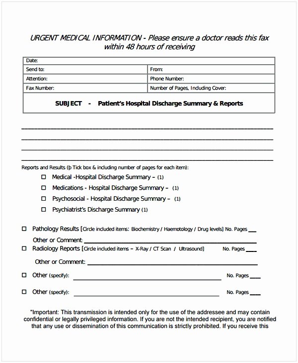 Hospital Discharge Summary Template Fresh Discharge Summary Template